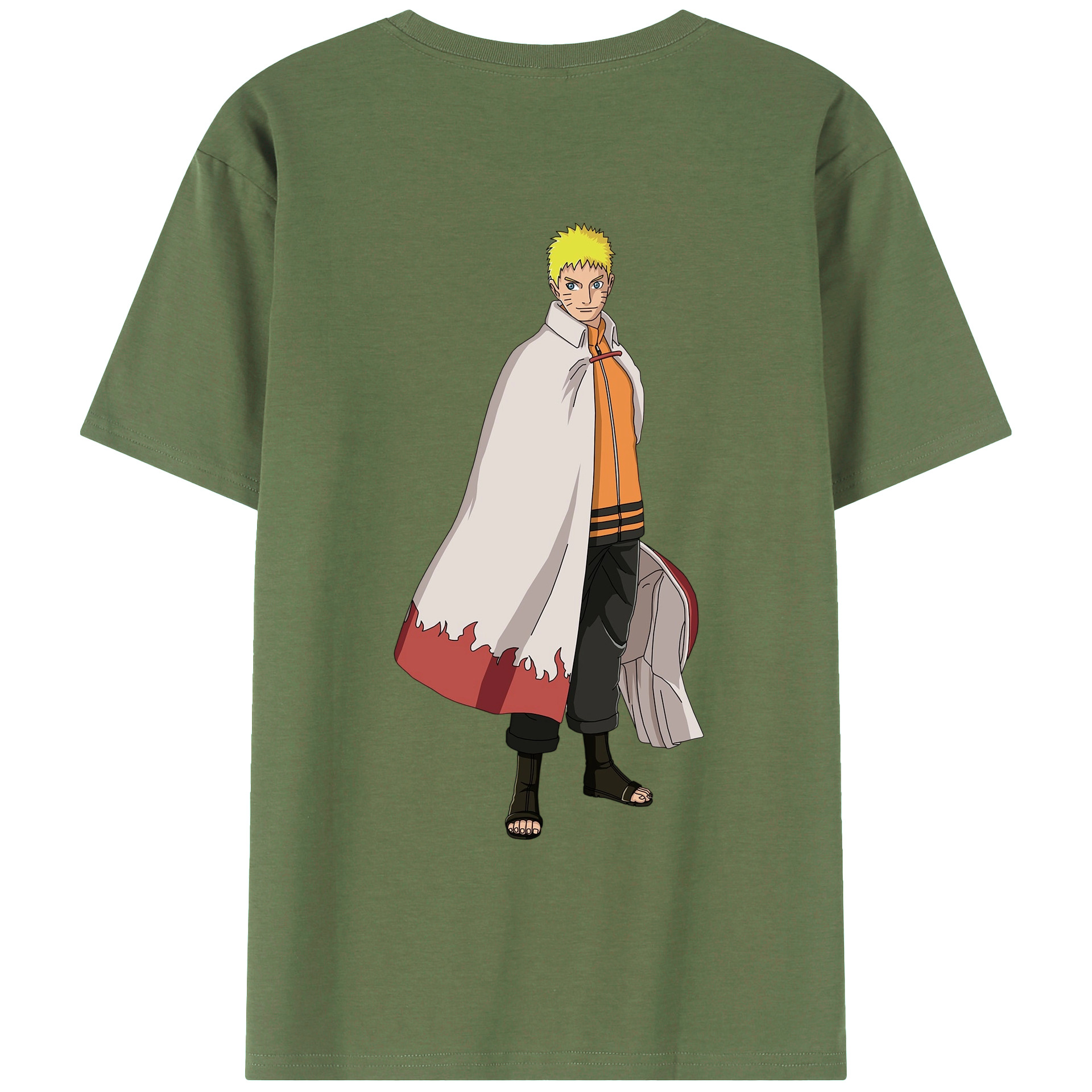 （画像用） NARUTO -ナルト- うずまき ナルト Uzumaki Naruto 綿100％ メンズ半袖Tシャツ（バックプリント） 通気性